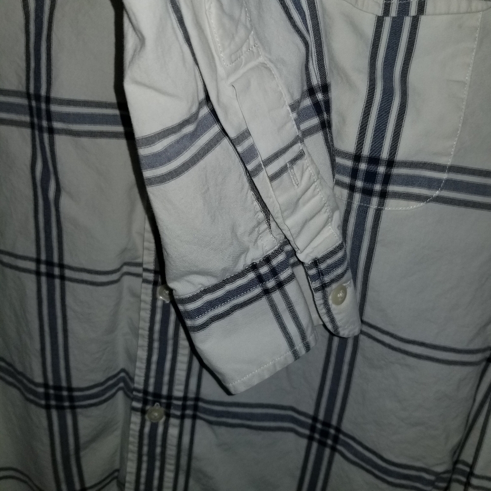 Gap Slim Fit Long Sleeve Cotton Poplin Big Window Check Button Down Size Large - Picture 4 of 15
